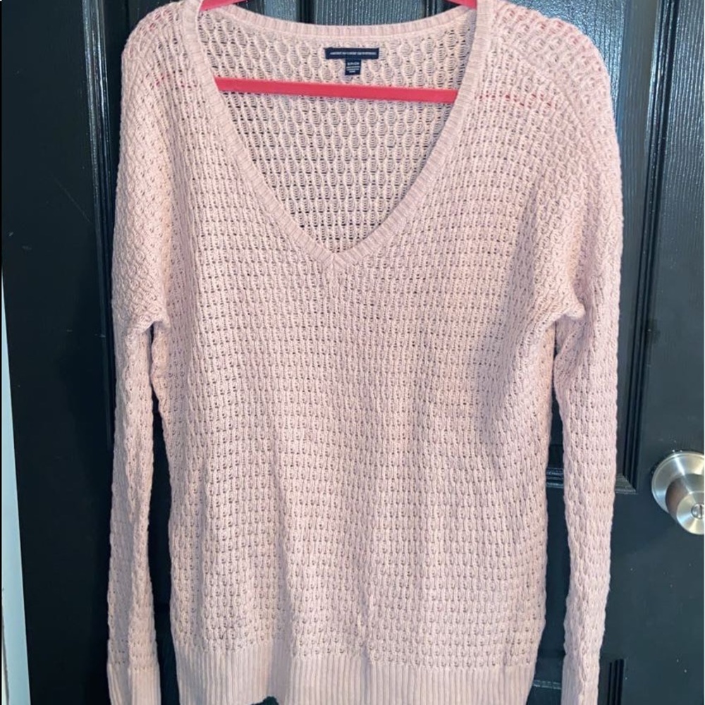 Pink colored see through sweater!